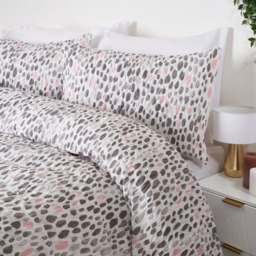 OHS Dalmatian Spots Print Seersucker Duvet Set, White - Single - thumbnail 1