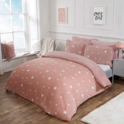 OHS Star Teddy Fleece Duvet Cover Set, Blush - Double - thumbnail 3