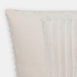 OHS Faux Fur Thick Ribbed Cushion Covers - Natural - thumbnail 5