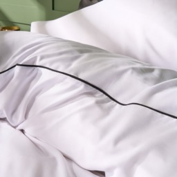 OHS Piped Edge Duvet Set, Black/White - King - thumbnail 4