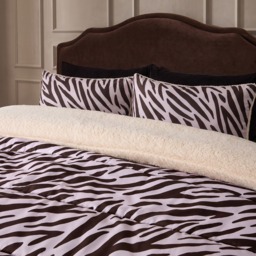 OHS Zebra Print Coverless Reversible 10.5 Tog Duvet Set, Natural/Cream- Double - thumbnail 2