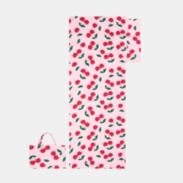 OHS Cherry Print Beach Towel in a Bag - Pink - thumbnail 4