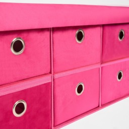 OHS Matte Velvet 6-Drawer Storage Chest - Hot Pink - thumbnail 4