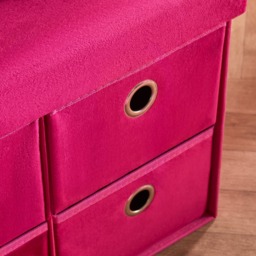 OHS Matte Velvet 6-Drawer Storage Chest - Hot Pink - thumbnail 2
