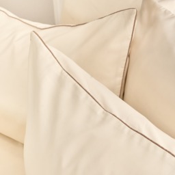 OHS Piped Edge Duvet Cover Set, Ivory/Natural- Double - thumbnail 3