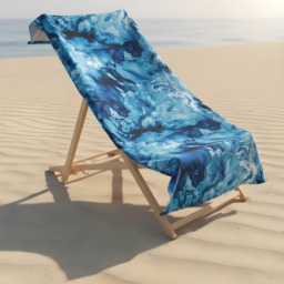 OHS Marble Print Beach Towel - Teal - thumbnail 2