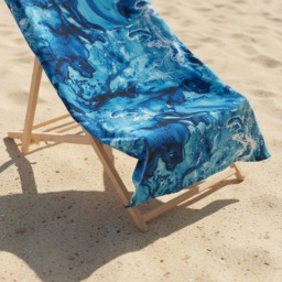 OHS Marble Print Beach Towel - Teal - thumbnail 3