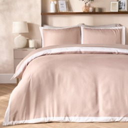 OHS Contrast Border Duvet Cover Set, Natural/Ivory - King - thumbnail 1