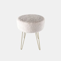 OHS Matte Velvet Hairpin Stool - Natural - thumbnail 2