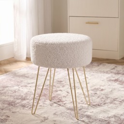 OHS Matte Velvet Hairpin Stool - Natural