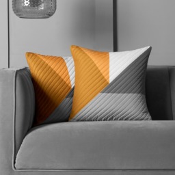 OHS Ralph Quilted Cushion Covers, Ochre - 2 Pack