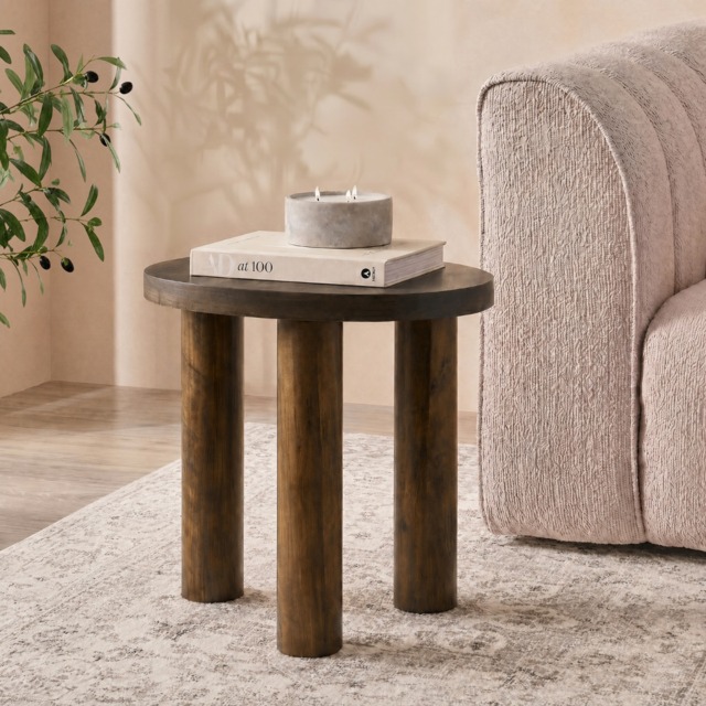 OHS 3-Legged Side Table - Medium Wood - image 1