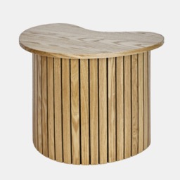 OHS Irregular Oval Madison Ribbed Side Table - Light Wood - thumbnail 2