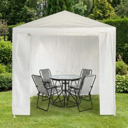OHS Small Water Resistant Gazebo With Sides - White