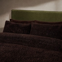 OHS Teddy Fleece Duvet Cover Set, Coffee -  Double - thumbnail 2