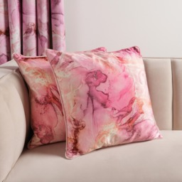 OHS Matte Velvet Marble Print Cushion Covers, Blush - 45 x 45cm