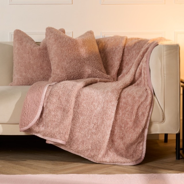 OHS Teddy Marl Texture Cushion Covers - Natural - image 1
