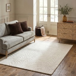 OHS Contour Circle Tufted Rug, Cream - 120 x 170cm