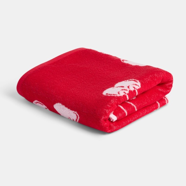 OHS 100% Cotton Cherry Print Bath Towel, Pink/Red - 1PC - image 1