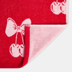 OHS 100% Cotton Cherry Print Bath Towel, Pink/Red - 1PC - thumbnail 2