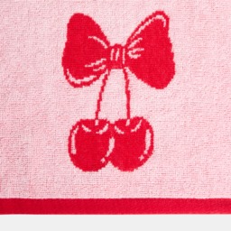 OHS 100% Cotton Cherry Print Bath Towel, Pink/Red - 1PC - thumbnail 4