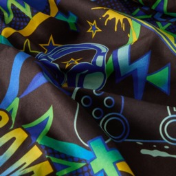 OHS Polycotton Comic Gaming Duvet Cover Set, Neon Green -  Double - thumbnail 4
