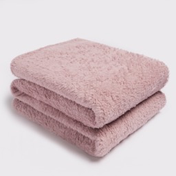OHS Teddy Fleece Blanket Throw, Blush Pink - 125 x 150cm - thumbnail 3