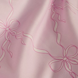 OHS Bow Ribbon Print Reversible Duvet Cover Set, Pink/White - Single - thumbnail 4