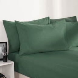 OHS 2 Pack Plain Dyed Housewife Pillowcases - Forest Green - thumbnail 3