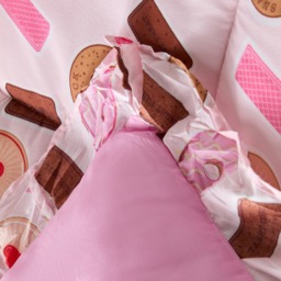 OHS Biscuit Print Frill Edge Coverless 7.5 Tog Duvet Set, Pink - Double - thumbnail 4