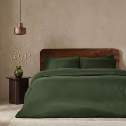 OHS Plain Duvet Cover Set, Leafy Green - King - thumbnail 1