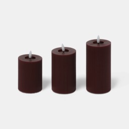 OHS LED Ribbed Candles, Berry - 3 Pack - thumbnail 2