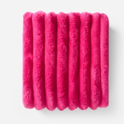 OHS Jumbo Faux Fur Ribbed Throw - Hot Pink - thumbnail 3