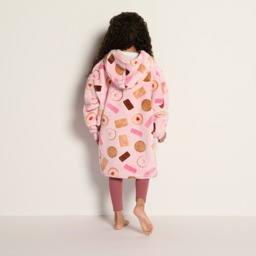 OHS Kids Biscuit Print Hoodie Blanket - Pink - thumbnail 3