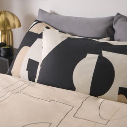 OHS Abstract Geo Duvet Set, Black/Natural - King - thumbnail 3