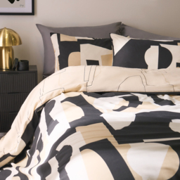 OHS Abstract Geo Duvet Set, Black/Natural - King - thumbnail 2