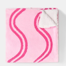 OHS Wave Tufted Fleece Throw - Pink/Red - thumbnail 4