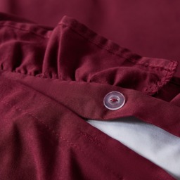 OHS Frill Edge Duvet Cover Set, Burgundy - Double - thumbnail 3