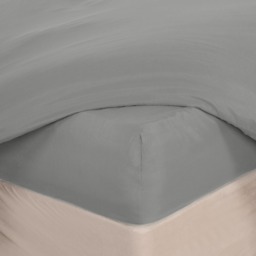 OHS Plain Dyed Deep Fitted Sheet, Grey - King - thumbnail 3
