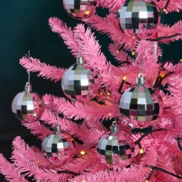 OHS 30 Pack Disco Ball Bauble Set - Silver - thumbnail 1