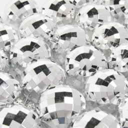 OHS 30 Pack Disco Ball Bauble Set - Silver - thumbnail 4