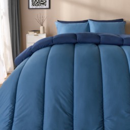 OHS Coverless 10.5 Duvet & Pillowcase, Navy/Blue - King