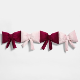 OHS Bow Shaped Draught Excluder - Pink/Burgundy - thumbnail 2