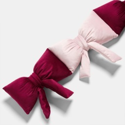 OHS Bow Shaped Draught Excluder - Pink/Burgundy - thumbnail 3