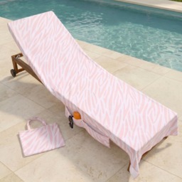 OHS Zebra Print Beach Towel in a Bag - Natural - thumbnail 3