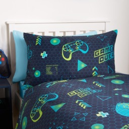 OHS Neon Gaming Duvet Set, Green/Blue - Double - thumbnail 3