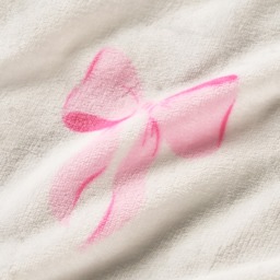 OHS Bow Print Fleece Duvet Cover Set, Pink/White - Single - thumbnail 4