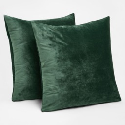 OHS 2 Pack Matte Velvet Cushion Covers, Forest Green - 45 x 45cm - thumbnail 4
