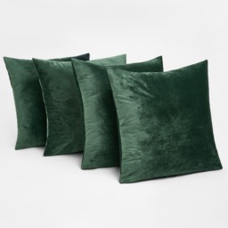 OHS 2 Pack Matte Velvet Cushion Covers, Forest Green - 45 x 45cm - thumbnail 3