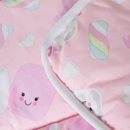 OHS Cotton & Candy Marshmallow Print Coverless 10.5 Tog Duvet Set, Pink - Single - thumbnail 4